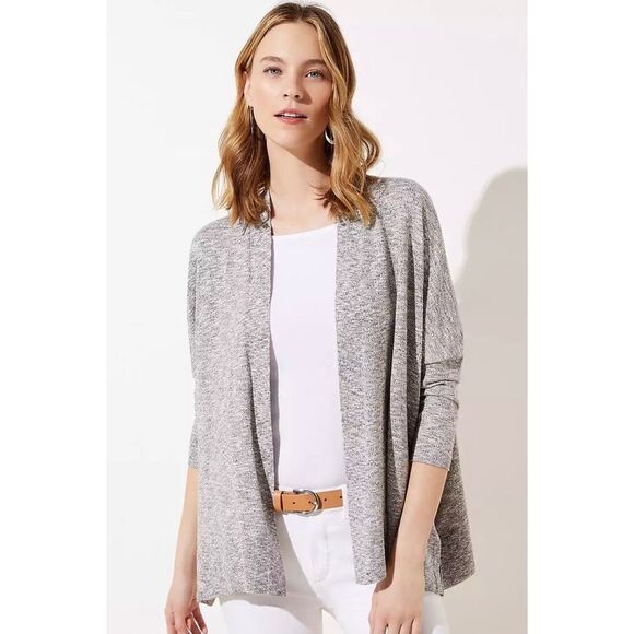 LOFT NWT Shimmer Open Poncho Sweater, large - Picture 1 of 10